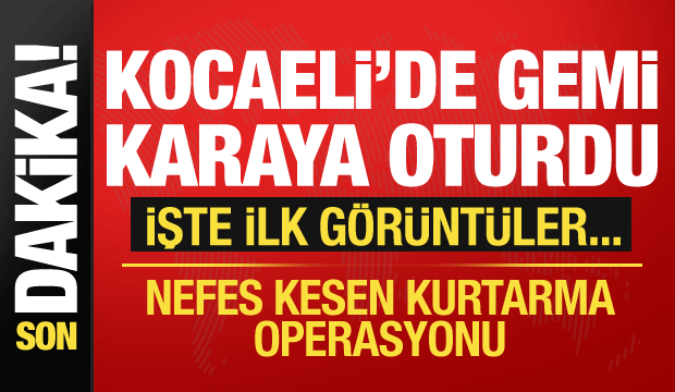 Kocaeli’de kargo gemisi karaya oturdu! Mürettebat için harekete geçildi