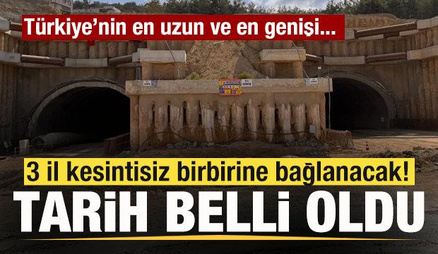 Türkiye'nin en uzun tüneli olacak! 3 il kesintisiz birbirine bağlanacak! Tarih belli oldu