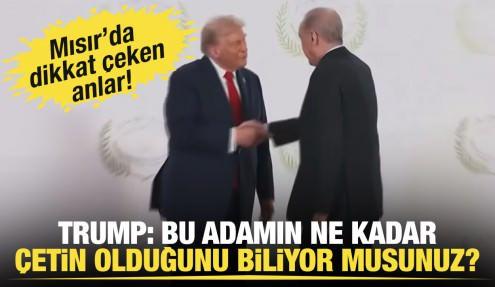 Başkan Erdoğan, Trump ile Mısır'da görüştü! Dikkat çeken anlar