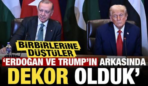 Birbirlerine düştüler: Erdoğan ve Trump'ın arkasında dekor olduk!