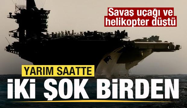 ABD'ye yarım saatte iki şok birden! Savaş uçağı ve helikopter düştü