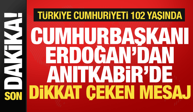 Cumhurbaşkanı Erdoğan ve devlet erkanı Anıtkabir'de