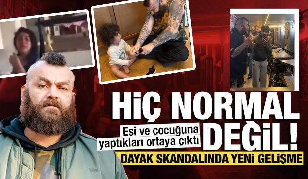 Çalışanını darbeden Ünlü’nün eşine vurduğu çocuğunun ayakkabısını parçaladığı görüntüler