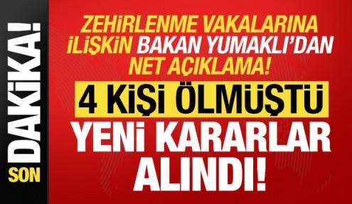 Bakan Yumaklı'dan zehirlenme vakalarına ilişkin açıklama: Sokak lezzetleri mercek altında!