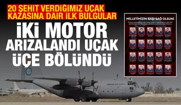 Düşen C130'la ilgili ilk bulgular: İki motor arızalandı, uçak üçe bölündü