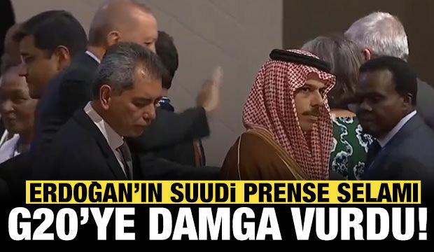 G20 Zirvesi'ne damga vuran an: Erdoğan, Suudi Prens Faysal ile böyle selamlaştı!