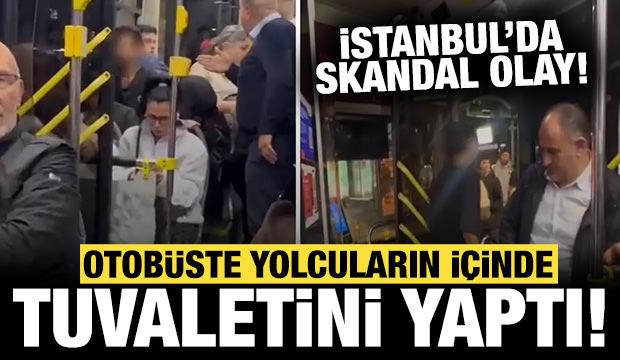 İstanbul'da skandal olay: Otobüste yolcuların içinde tuvaletini yaptı!