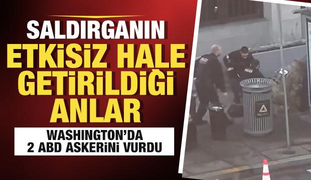 Washington'da 2 ABD askerini vuran saldırganın etkisiz hale getirildiği anlar