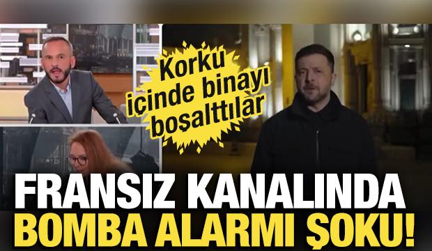 Zelenskiy ile canlı yayın sırasında bomba alarmı! Korku içinde binayı boşalttılar