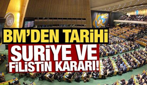 BM'den tarihi Suriye ve Filistin kararı! 