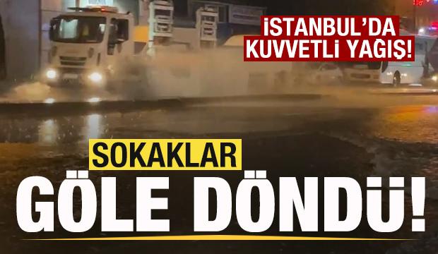 Pazar günü planı olanlar dikkat! İstanbul'da kuvvetli yağış! sokaklar göle döndü!