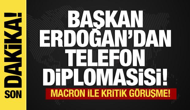 Son dakika... Cumhurbaşkanı Erdoğan Macron ile görüştü! 