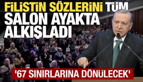 Cumhurbaşkanı Erdoğan'dan 'Filistin Devleti' mesajı! Salonda alkış tufanı koptu
