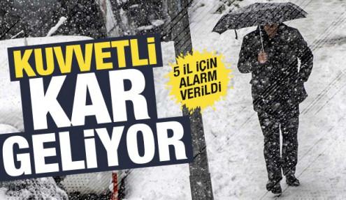 Meteoroloji saat verdi: 5 il için kuvvetli yağış ve kar uyarısı