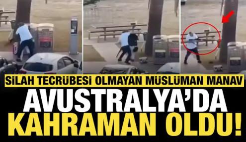Silah tecrübesi olmayan Müslüman manav Avustralya'da kahraman oldu: Çıplak elle destan...