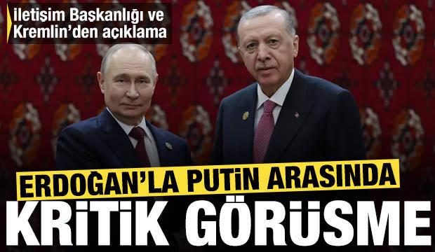 SON DAKİKA: Erdoğan, Putin ile T&uuml;rkmenistan'da bir araya geldi!