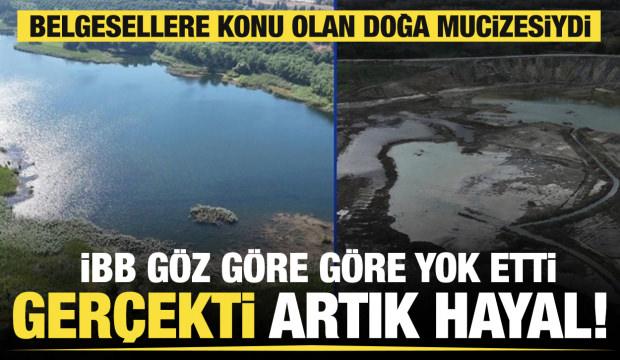 Arnavutk&ouml;y'de İBB'nin rehabilitasyon &ccedil;alışması yaptığı Mavi G&ouml;l yok oldu