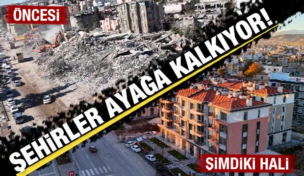Depremin izleri siliniyor: İşte 5 şehrin &ouml;ncesi ve sonrası g&ouml;r&uuml;nt&uuml;leri 