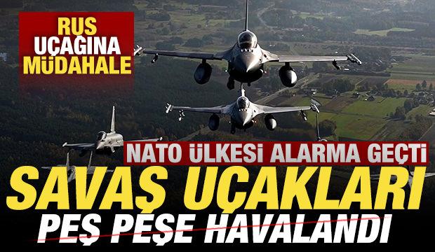 NATO ülkesi alarma geçti! Savaş uçakları peş peşe havalandı! Rus uçağına müdahale