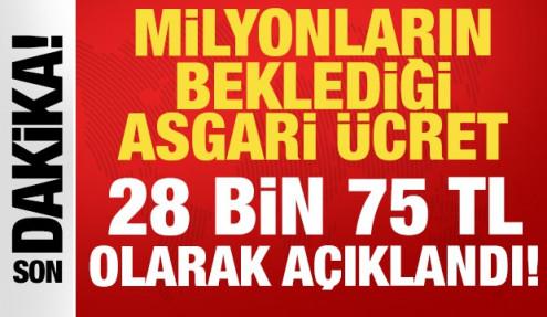 Son dakika asgari ücret açıklaması: 2026 yılı asgari ücret 28 bin 75 lira olarak açıklandı