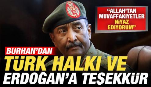Burhan'dan Türk halkı ve Erdoğan'a teşekkür: Allah'tan muvaffakiyetler niyaz ediyorum