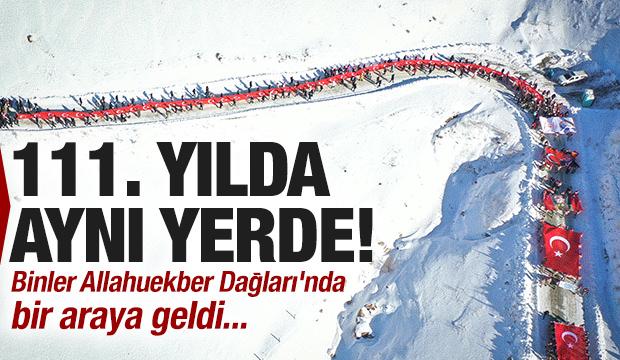 Sarıkamış Şehitleri, vefatlarının 111. yılında anılıyor: Binlerce kişi y&uuml;r&uuml;y&uuml;şe katıldı