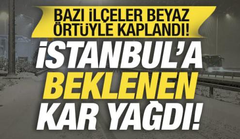 Son dakika: İstanbul'da beklenen kar yağışı başladı! Araçlar yolda kaldı