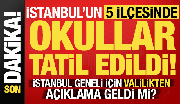 İstanbul'un 5 ilçesinde 2 Ocak Cuma okullar tatil edildi! İl genelinde durum ne?