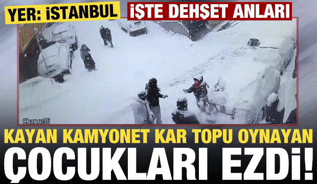 Yer: İstanbul! Karda kayan kamyonet kar topu oynayan çocukları altına aldı!