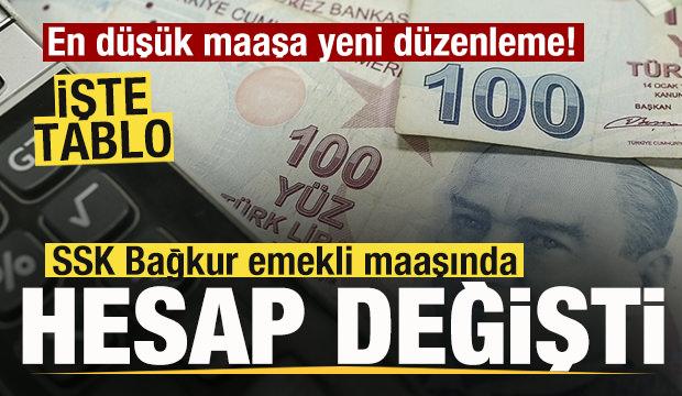 En düşük emekli maaşına düzenleme! SSK Bağkur emekli maaşı hesabı değişti! İşte tablo