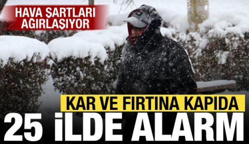 Kar, fırtına, çığ... Meteoroloji 25 il için sarı kodlu uyarı verdi!