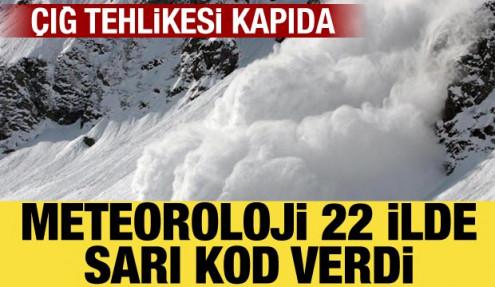 Meteoroloji’den 22 il için çığ uyarısı: Sarı kod verildi