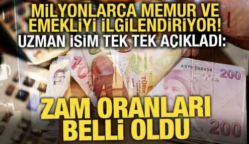 Zamlı memur ve emekli maaşları  belli oldu