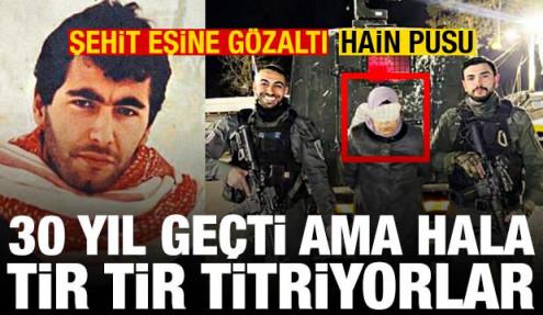 İsrail askerlerinden şehit eşine gözaltı! Çekilen fotoğraf tepki çekti