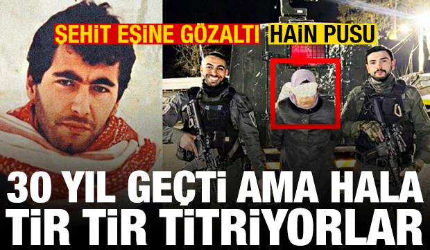 İsrail askerlerinden şehit eşine gözaltı! Çekilen fotoğraf tepki çekti