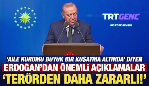Erdoğan'dan TRT Genç kanalının açılışında önemli mesaj: Terörden daha zararlı!