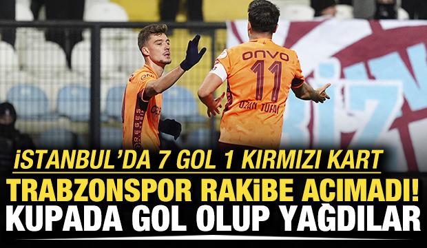 İstanbul'da 7 gol 1 kırmızı kart! Trabzonspor rakibe acımadı: Gol olup yağdılar