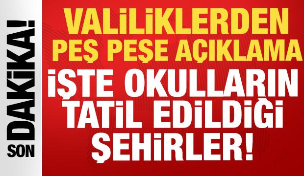Son dakika: Valiliklerden peş peşe açıklama! 13 Ocak'ta okulların tatil edildiği iller...