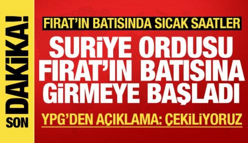 Suriye ordusu Fırat Nehri’nin batısına girmeye başladı