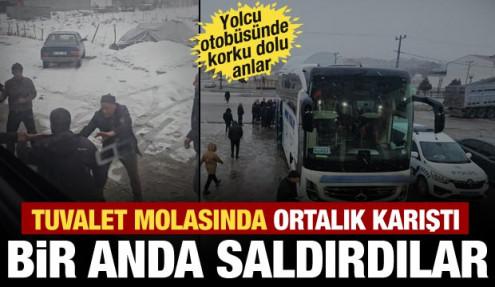 Tuvalet molasında neye uğradıklarını şaşırdılar! Muş'tan Bursa'ya giden otobüse saldırı