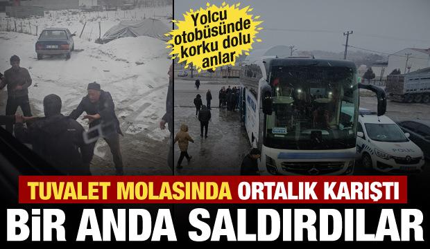 Tuvalet molasında neye uğradıklarını şaşırdılar! Muş'tan Bursa'ya giden otobüse saldırı