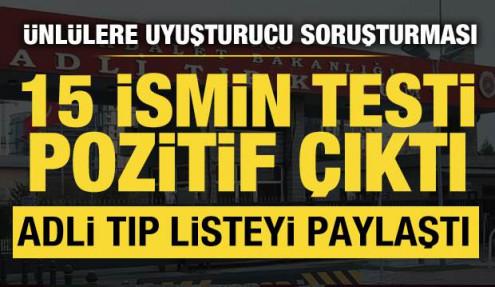 Ünlülere uyuşturucu operasyonu: 15 ismin testi pozitif çıktı