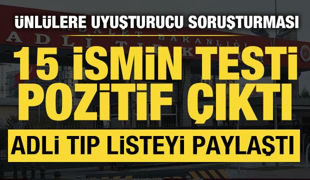 Ünlülere uyuşturucu operasyonu: 15 ismin testi pozitif çıktı