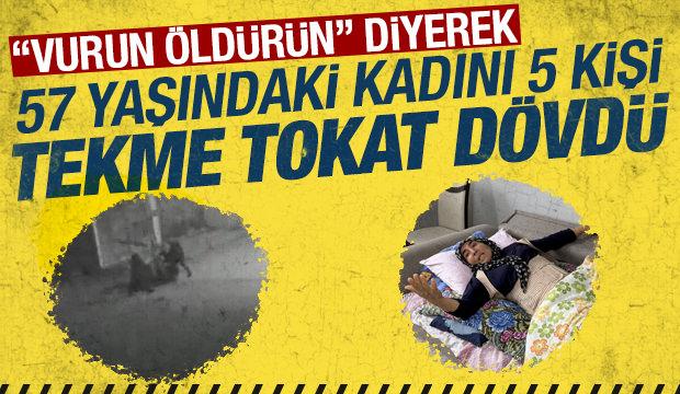 Yeğenini kurtarmak isteyen 57 yaşındaki kadına 5 kişi meydan dayağı &ccedil;ekti