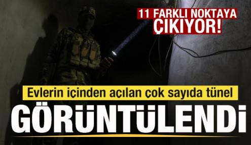 Ayn İsa'da terör örgütü YPG'nin evlerin içinden açtığı tünelleri görüntülendi