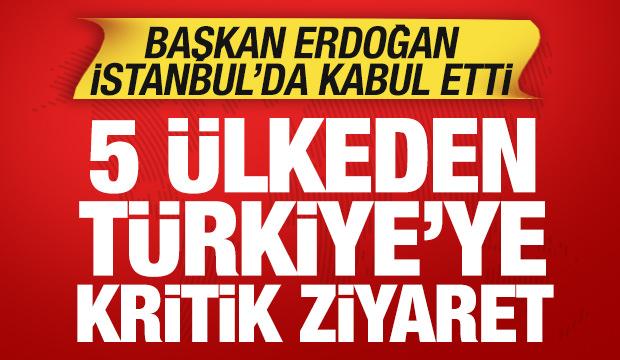 Cumhurbaşkanı Erdoğan İstanbul'da kabul etti: 5 &uuml;lkeden T&uuml;rkiye'ye kritik ziyaret
