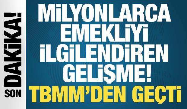 Milyonları ilgilendiren gelişme! TBMM'den geçti: En düşük emekli aylığı 20 bin lira