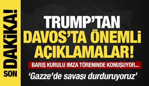 Son dakika... Trump, Davos'taki imza töreninde konuşuyor! 