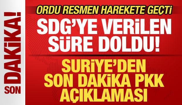 Suriye'den son dakika SDG açıklaması! Ateşkes sona erdi! PKK'ya karşı düğmeye basıldı