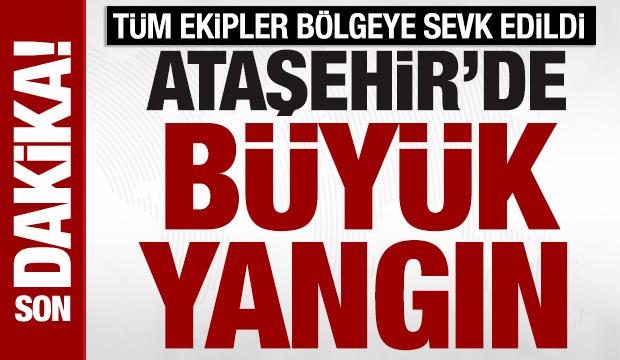 Ataşehir'de iş yerinde korkutan yangın: Ekipler müdahale ediyor